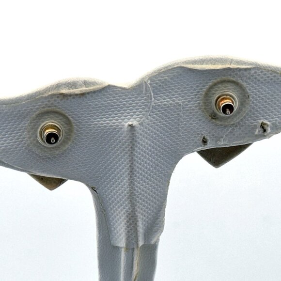 Estate Sterling Silver 925 ND Black Onyx Modernist Ribbed Heart Stud Earrings - Picture 3 of 8